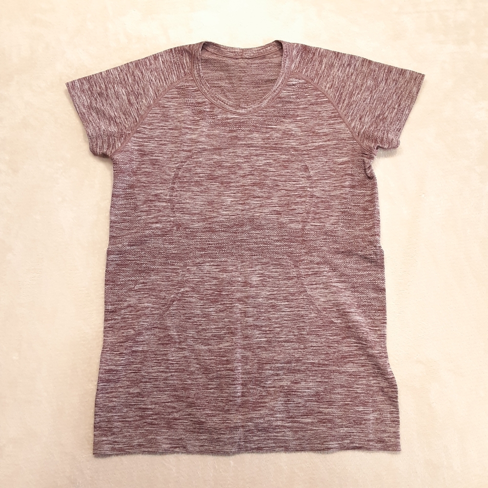 Lululemon Athletica Womans Swiftly Tech Shirt 12 Maroon Pressure Makes Diamonds